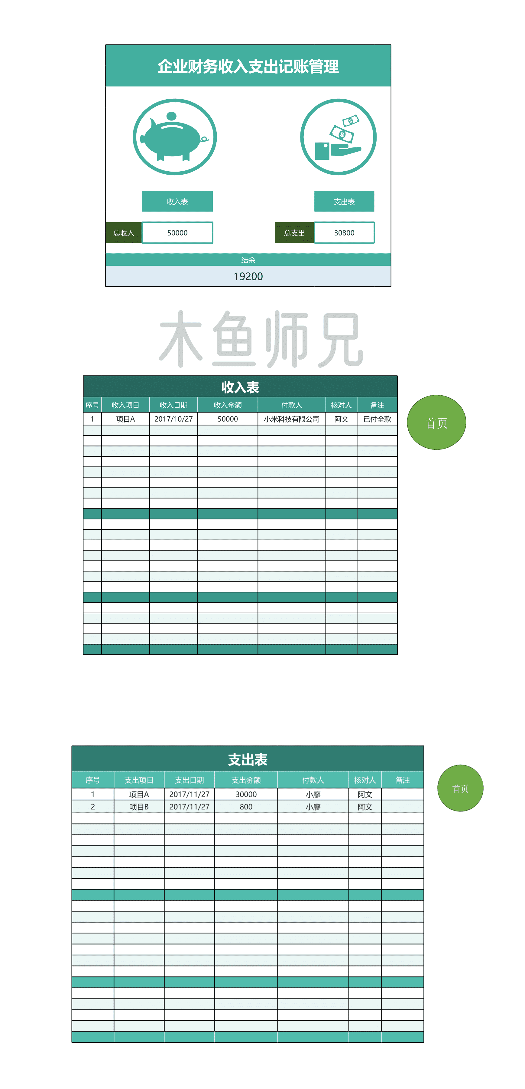 23PPT - 财务收入支出记账管理系统Excel模板.xlsx